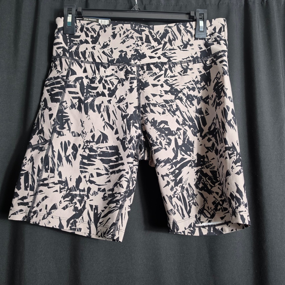 Calvin Klein Performance Womens Bike Short Black Tan Abstract PFMS8893 Large NEW